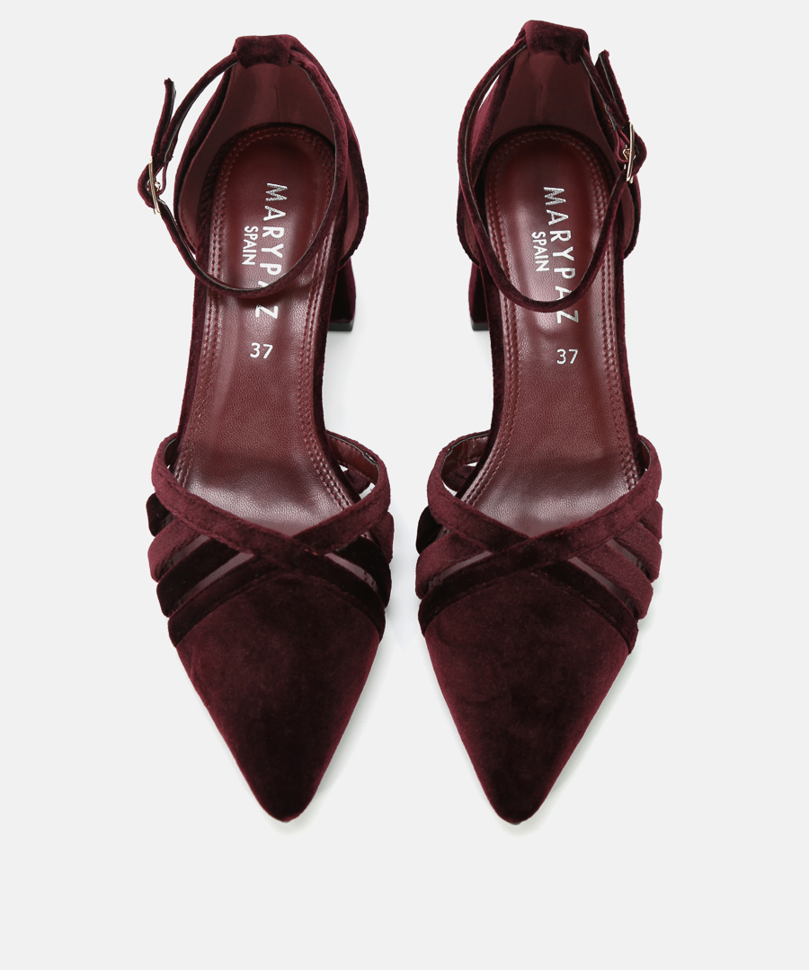 Sapatos salto veludo detalhe image number null